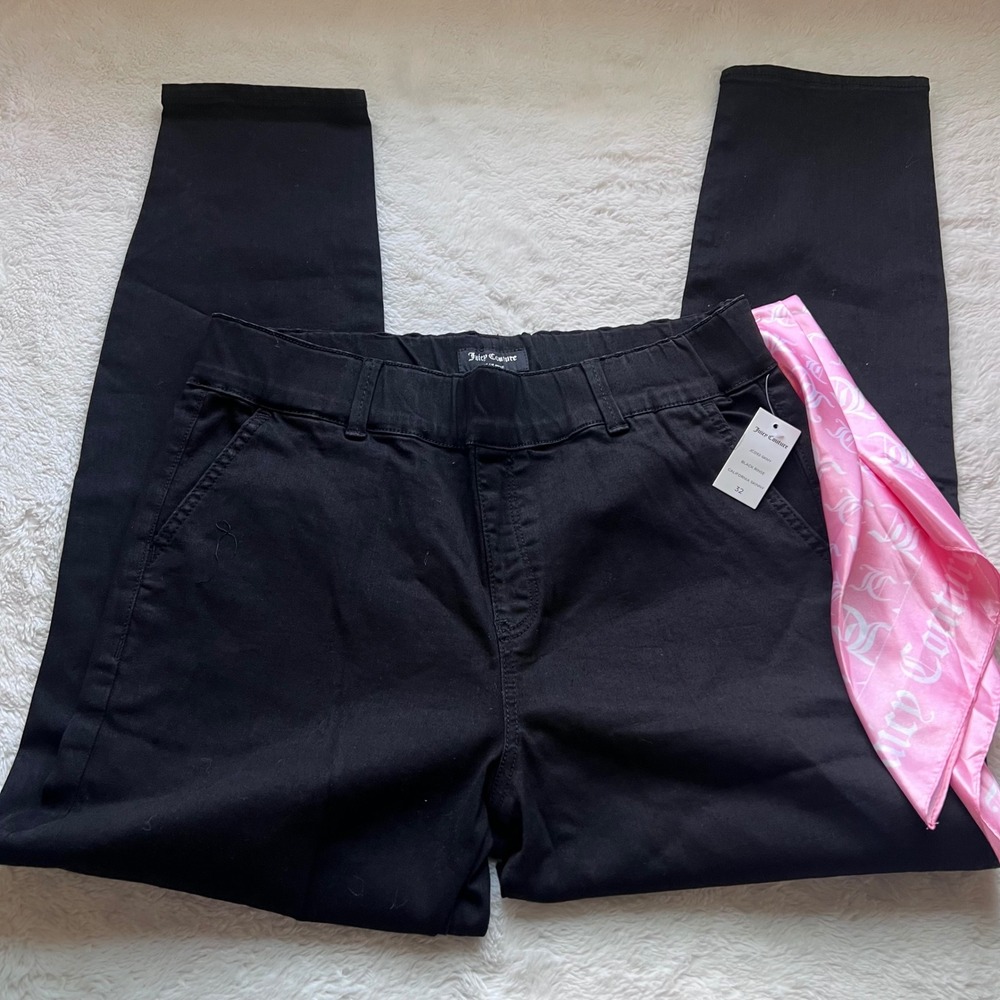 Juicy Couture California Skinny Pants Black Rinse High Rise Size 32 JC092-SKNY